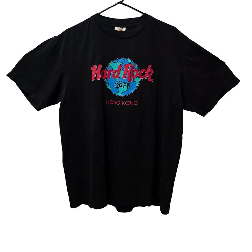 Vintage Hard Rock Cafe Hong Kong Single Stitch T-Shirt Black Large 100% Cotton